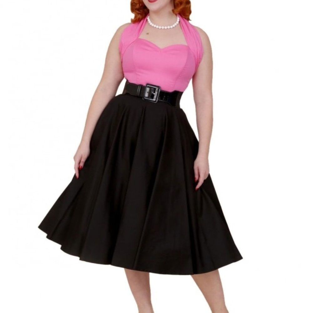 Vivian of Holloway Black Circle Skirt - Size 16